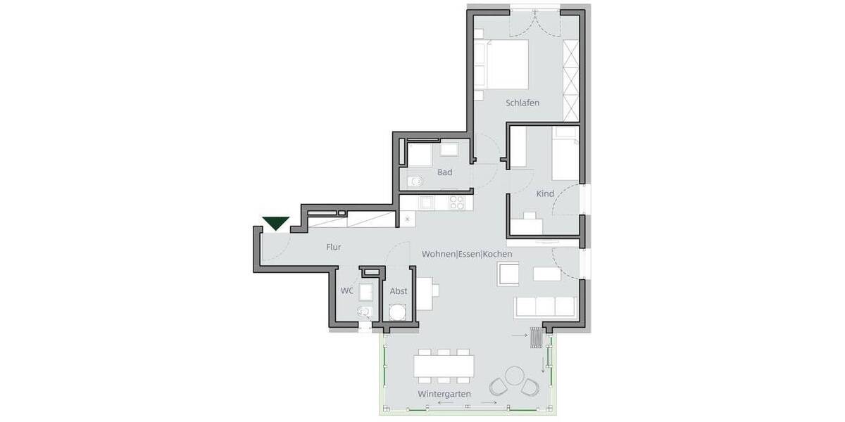 Etagenwohnung Frankfurt am Main Oberrad - 3 Zimmer, 89 m&sup2;, 689.800&euro; | Angebot:23974935