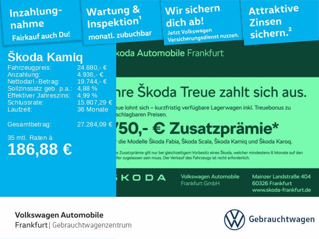 Skoda Kamiq 4.500 km 24.680 &euro; Frankfurt 60326