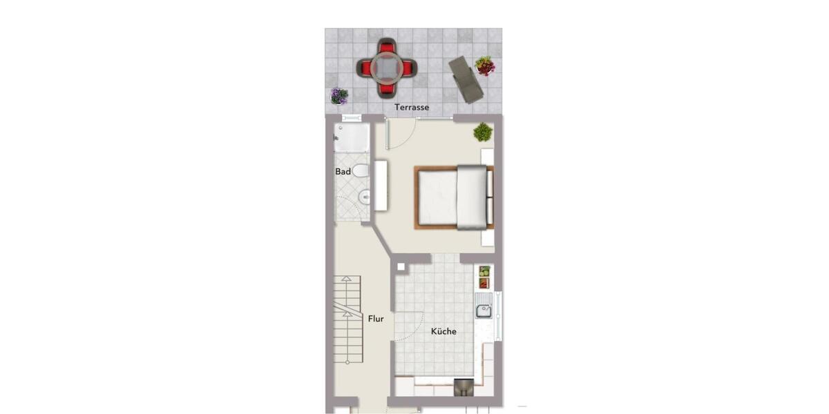 2 - Zimmer Wohnung in zentraler Lage mit Gemeinschaftsbad 2 zimmer