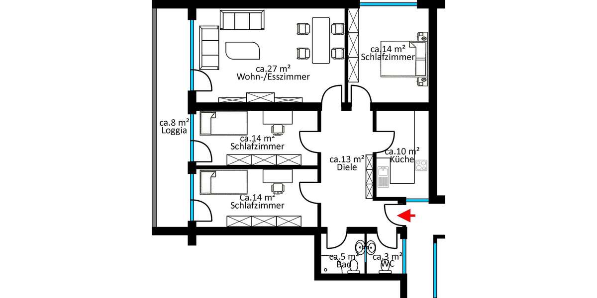 Wohnung zum Kaufen in Rüsselsheim 340.000 € 108 m² 4 zimmer