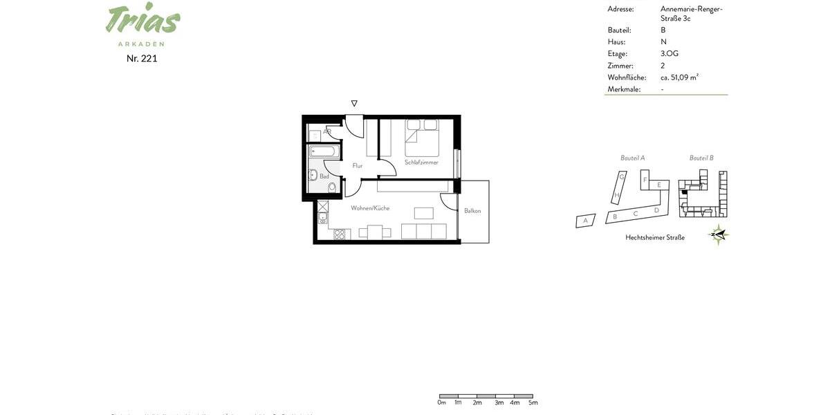 Etagenwohnung Mainz Laubenheim - 2 Zimmer, 51 m&sup2;, 915&euro; | Angebot:26639229