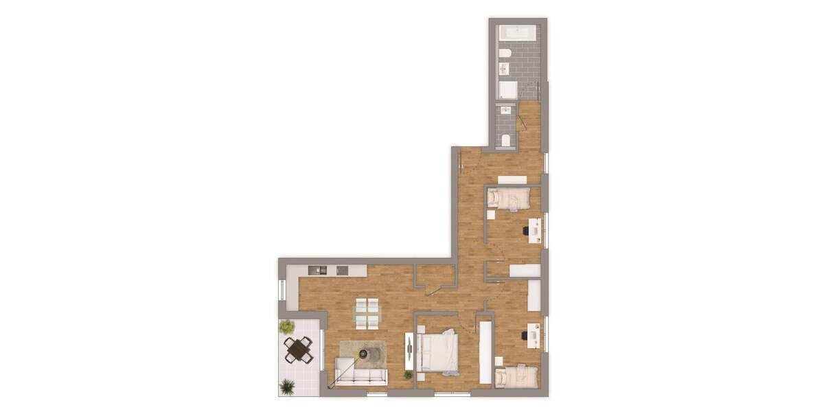 Etagenwohnung Frankfurt am Main Schwanheim - 4 Zimmer, 101 m&sup2;, 480.000&euro; | Angebot:25690297