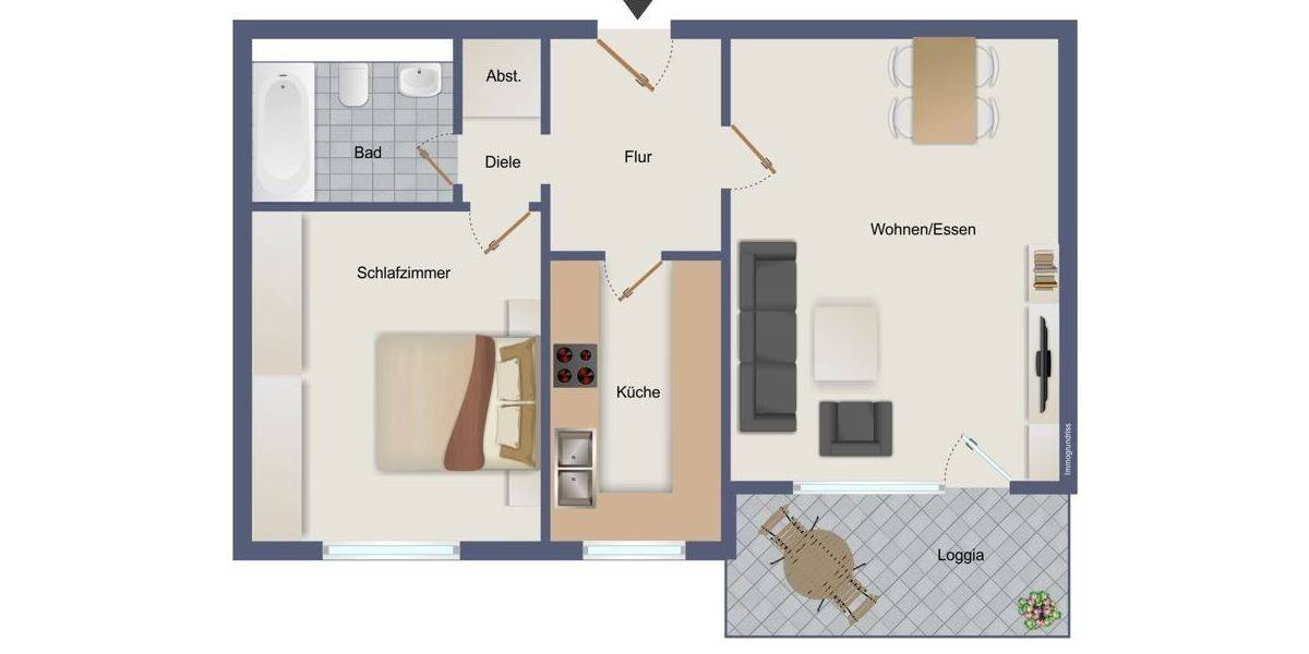 Etagenwohnung Heusentsamm Heusenstamm - 2 Zimmer, 62 m&sup2;, 140.000&euro; | Angebot:26820684