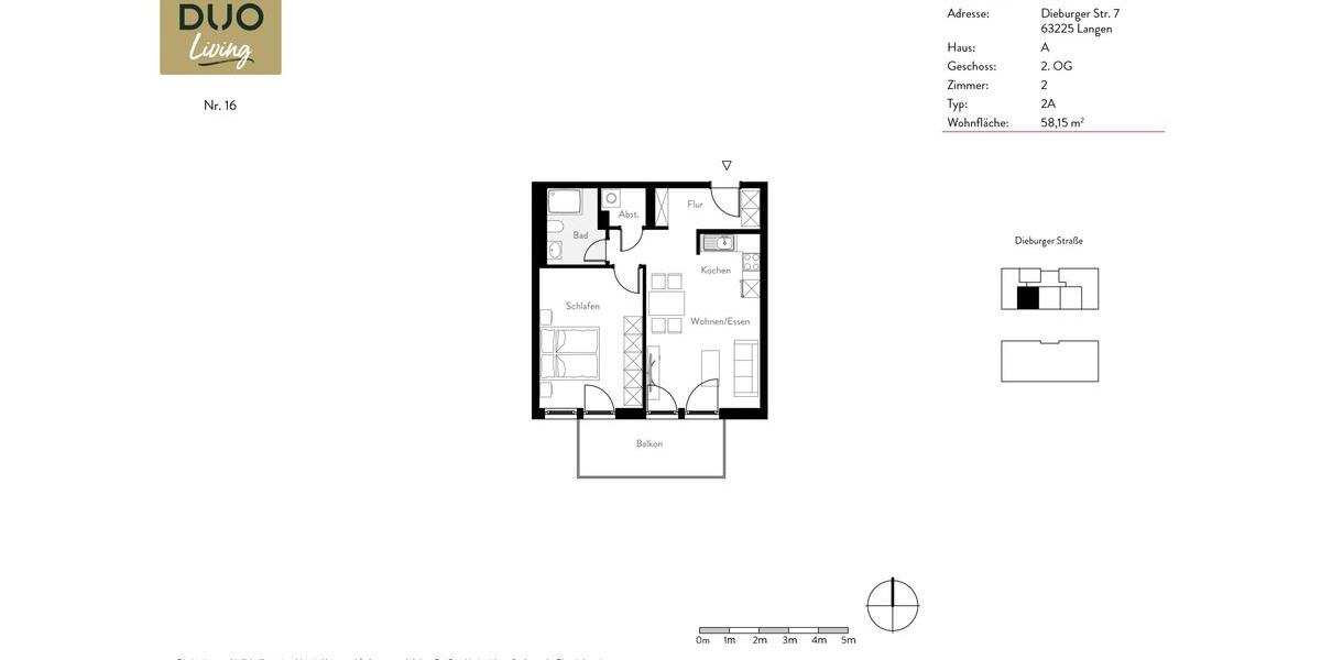 Etagenwohnung Langen (Hessen) - 2 Zimmer, 58 m&sup2;, 935&euro; | Angebot:26235183