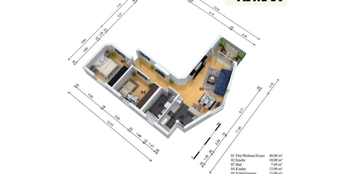 Schöne Wohnung mit 1a Infrastruktur + 2 TG Plätze 3 zimmer
