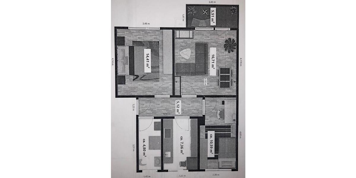 Etagenwohnung Bischofsheim - 3 Zimmer, 62 m&sup2;, 225.000&euro; | Angebot:26225531