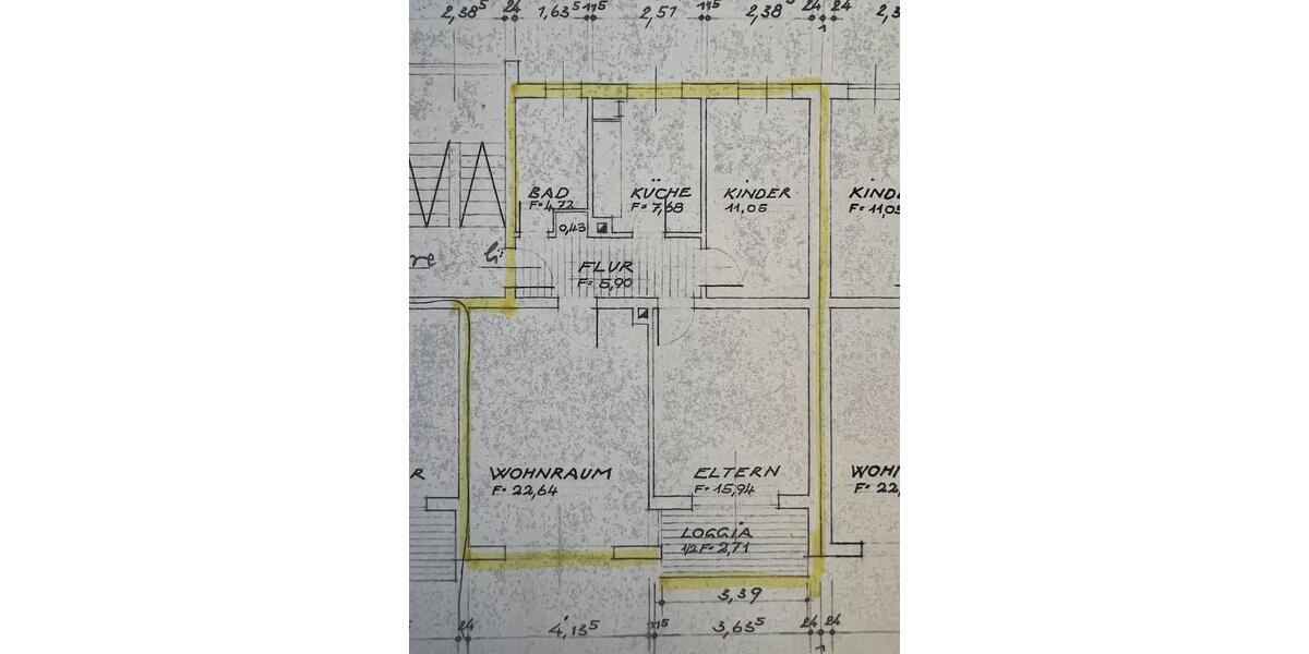 Etagenwohnung Darmstadt Darmstadt-West - 3 Zimmer, 69 m&sup2;, 293.000&euro; | Angebot:26455291