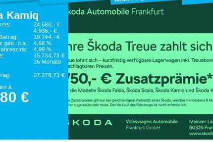Skoda Kamiq 4.500 km 24.680 &euro; Frankfurt 60326