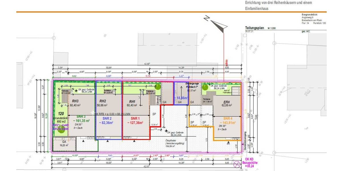 Reihenmittelhaus Biebesheim am Rhein - 3 Zimmer, 100 m&sup2;, 391.500&euro; | Angebot:25703555