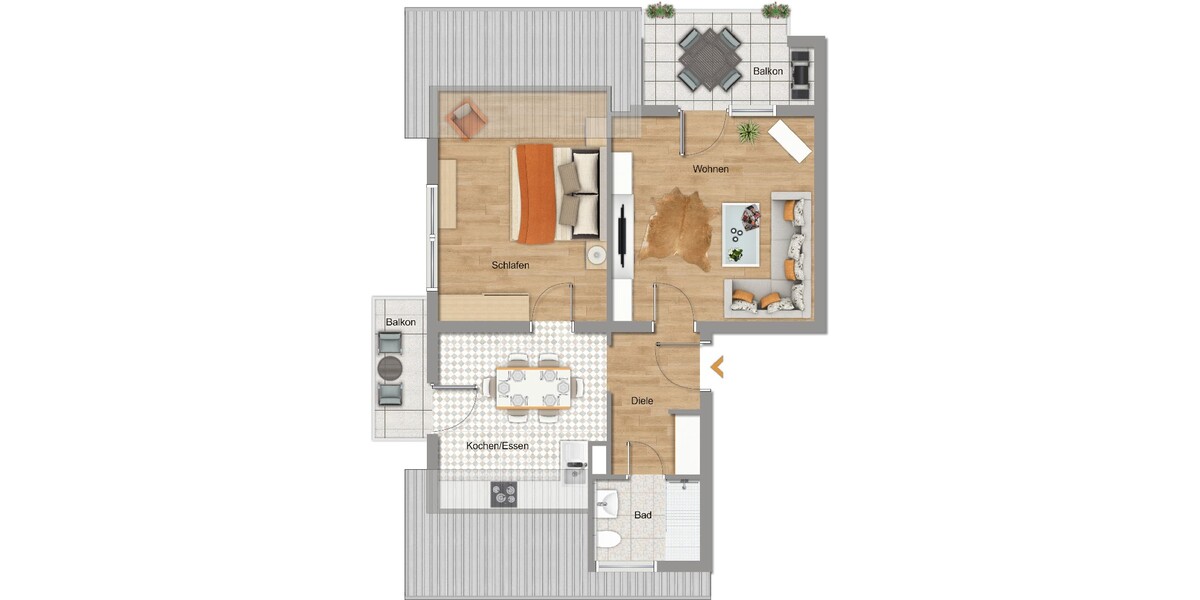 albero:) Dachgeschoss mit wenig Schrägen - Dachgeschoßwohnung Mainhausen Zellhausen | Angebot:27122824