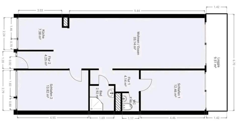 Etagenwohnung Heppenheim (Bergstraße) - 3 Zimmer, 84 m&sup2;, 1.400&euro; | Angebot:26704592