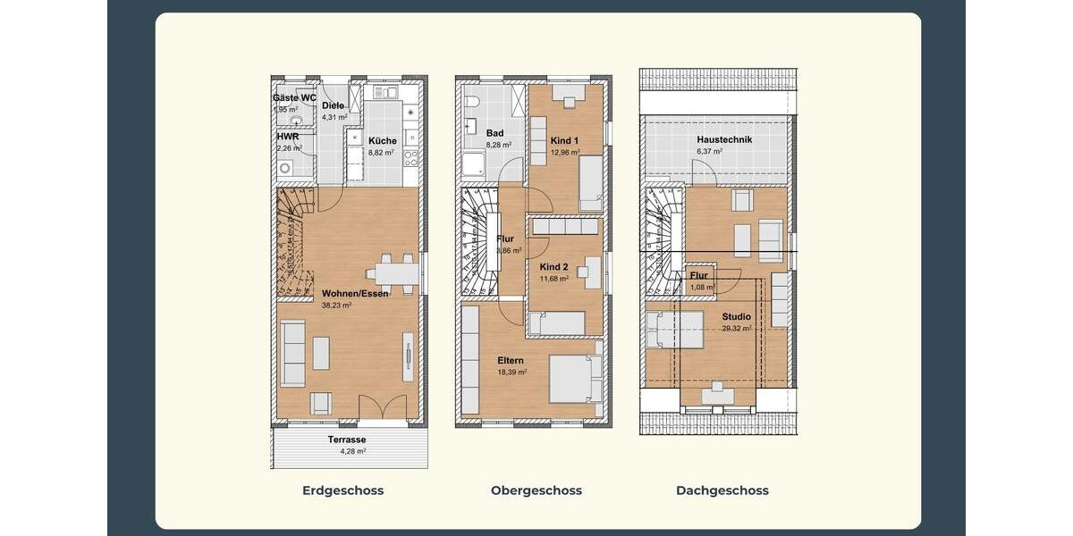 Reihenhaus Münster (Hessen) - 5 Zimmer, 142 m&sup2;, 599.000&euro; | Angebot:24983510