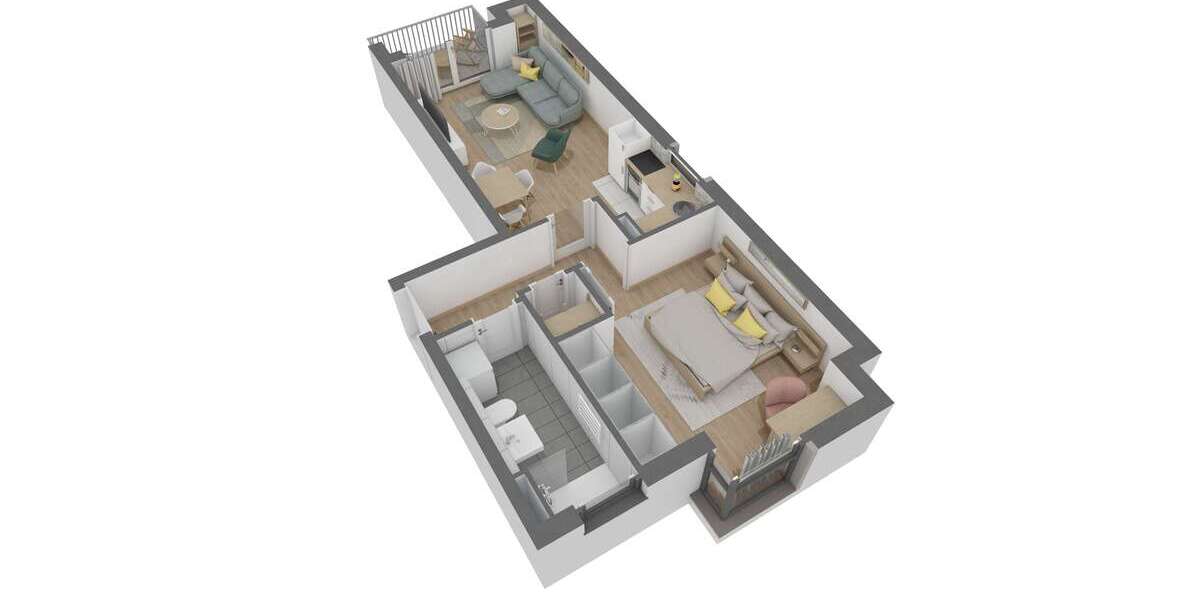 Etagenwohnung Offenbach am Main Bürgel - 2 Zimmer, 47 m&sup2;, 287.060&euro; | Angebot:26835191
