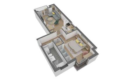 Wohnung Offenbach am Main Bürgel - 2 Zimmer, 47 m&sup2;, 287.060&euro; | Angebot:26835191