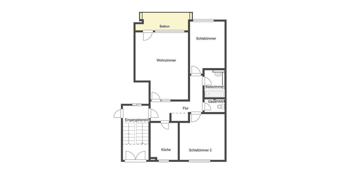 Etagenwohnung Offenbach am Main Hafen - 3 Zimmer, 75 m&sup2;, 279.000&euro; | Angebot:26043620