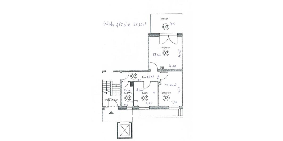 Hochparterre Darmstadt Darmstadt-West - 2 Zimmer, 53 m&sup2;, 320.000&euro; | Angebot:26114676