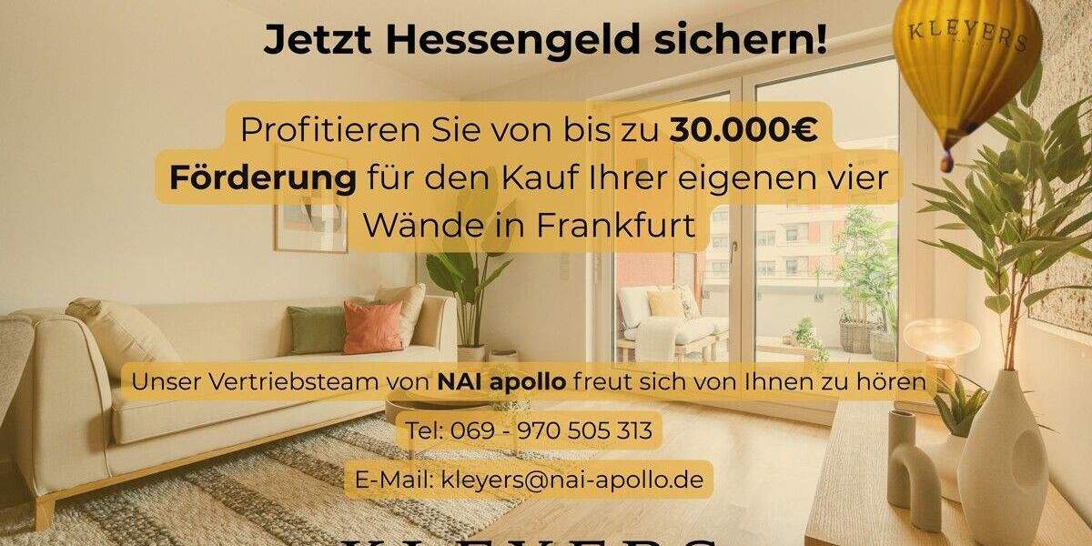 KLEYERS | Leben in Frankfurt - 2-Zimmer-Neubauwohnung mit Balkon 2 zimmer