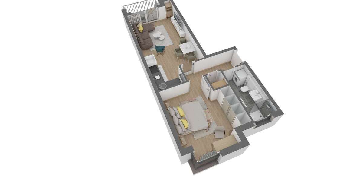 Etagenwohnung Offenbach am Main Bürgel - 2 Zimmer, 47 m&sup2;, 287.060&euro; | Angebot:26835205