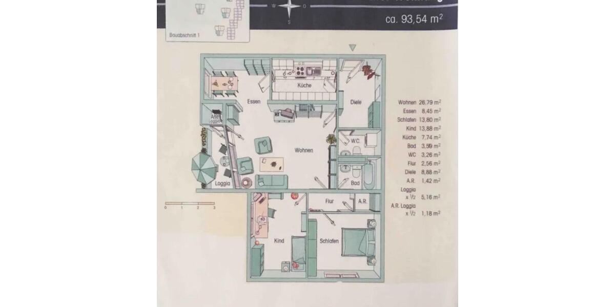 Etagenwohnung Mörfelden-Walldorf Walldorf - 3 Zimmer, 94 m&sup2;, 305.000&euro; | Angebot:26412603