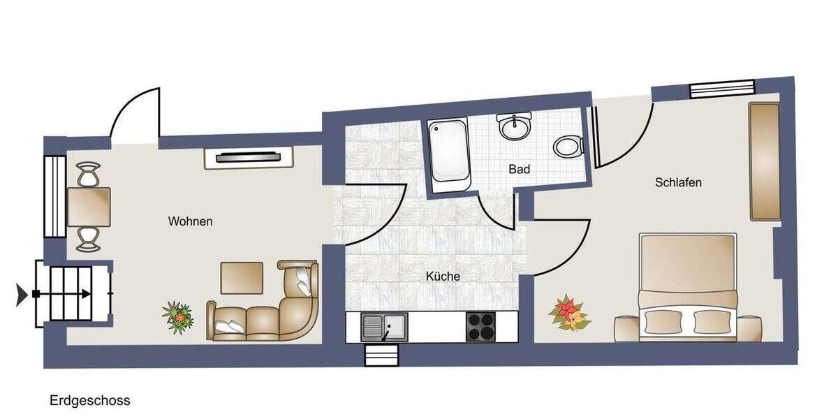 Etagenwohnung Hofheim am Taunus Diedenbergen - 2 Zimmer, 47 m&sup2;, 149.000&euro; | Angebot:25601010