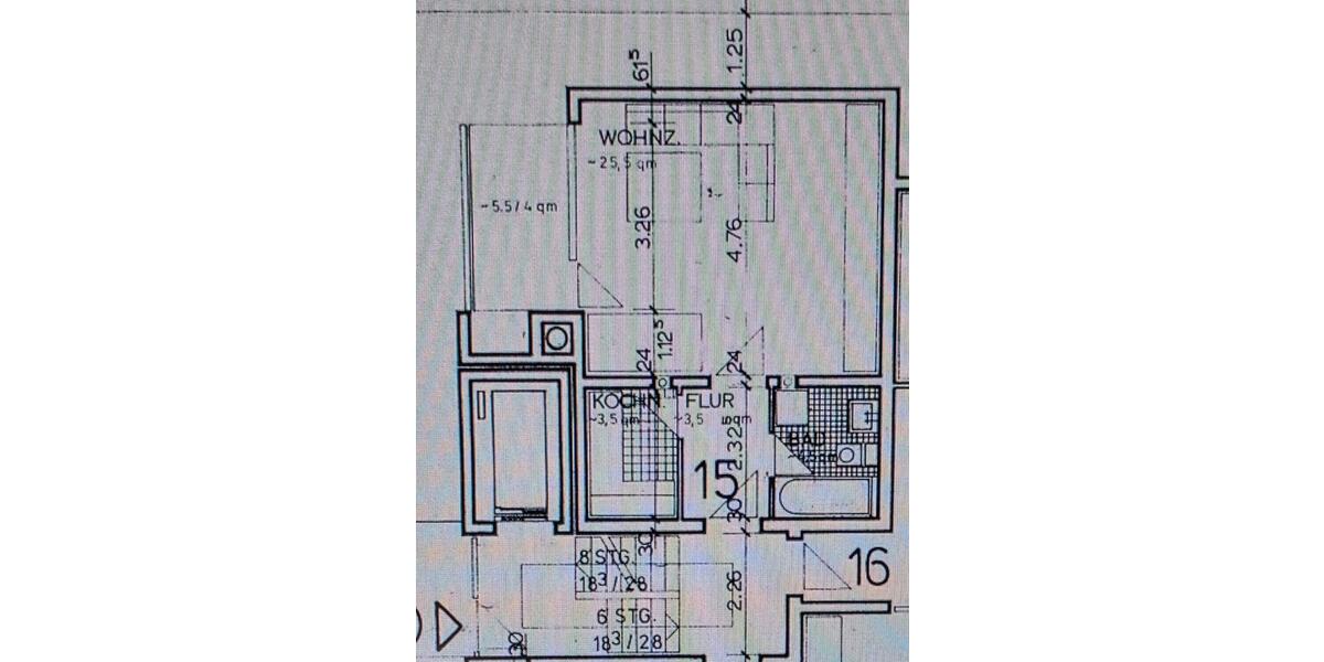 Hochparterre Darmstadt Eberstadt - 1 Zimmer, 39 m&sup2;, 135.000&euro; | Angebot:26321323