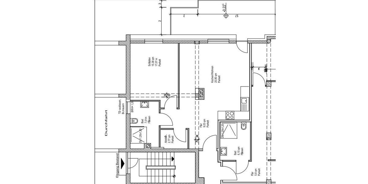 Erdgeschoßwohnung Darmstadt Darmstadt-Ost - 2 Zimmer, 68 m&sup2;, 1.017&euro; | Angebot:24408175