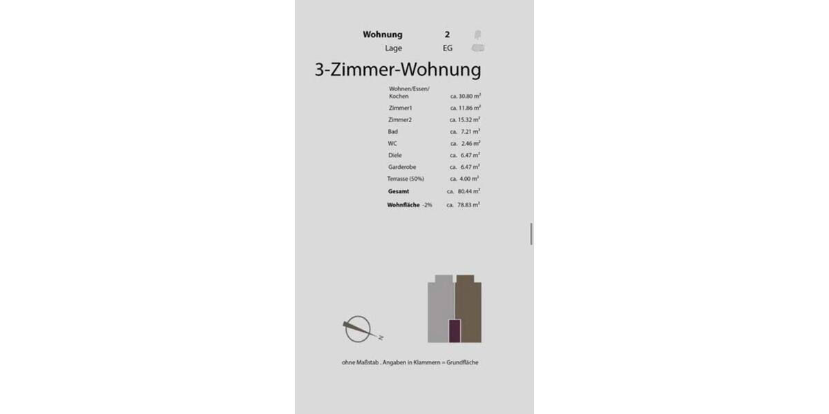 Terrassenwohnung Obertshausen - 3 Zimmer, 78 m&sup2;, 437.000&euro; | Angebot:26346921