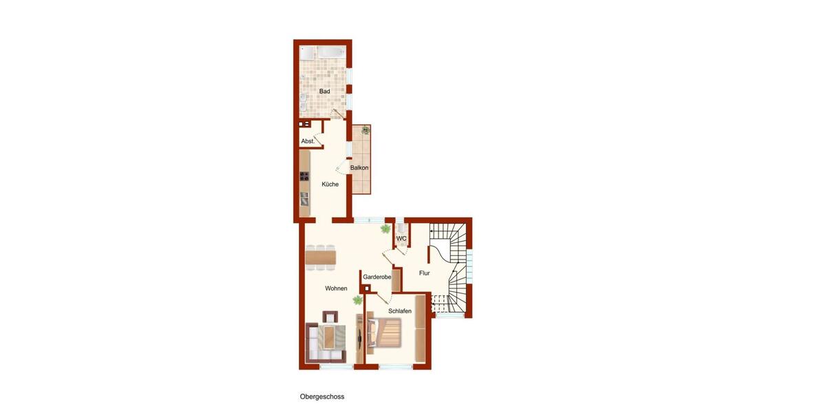 Etagenwohnung Bürstadt - 2.5 Zimmer, 74 m&sup2;, 940&euro; | Angebot:25339686