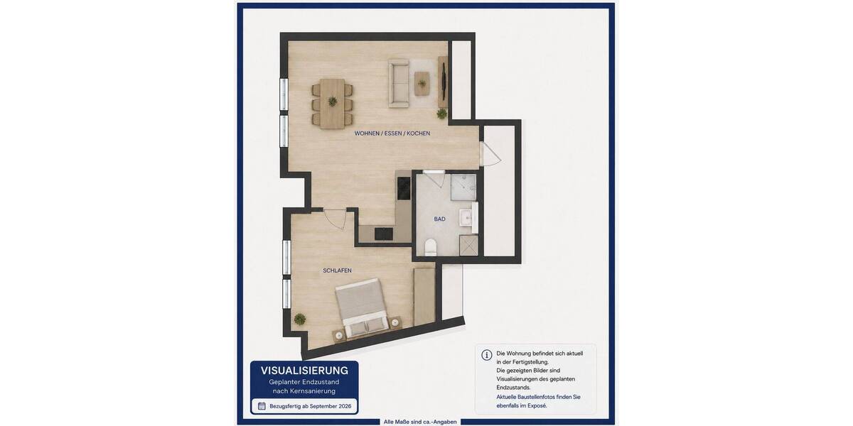 Etagenwohnung Gernsheim - 2 Zimmer, 65 m&sup2;, 990&euro; | Angebot:26919164
