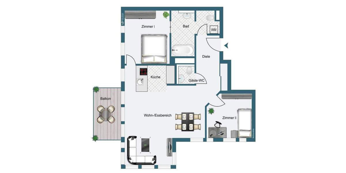Etagenwohnung Frankfurt am Main Gutleutviertel - 3 Zimmer, 86 m&sup2;, 895.000&euro; | Angebot:25769240