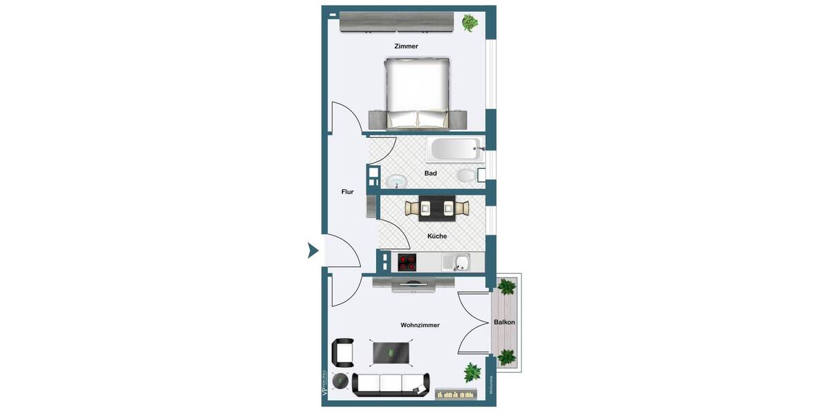 Etagenwohnung Frankfurt am Main Ostend - 2 Zimmer, 48 m&sup2;, 330.000&euro; | Angebot:26376399