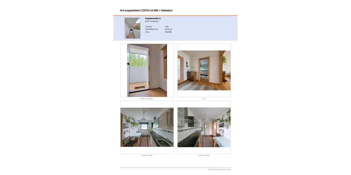 Etagenwohnung Griesheim - 2 Zimmer, 64 m&sup2;, 230.000&euro; | Angebot:21940043