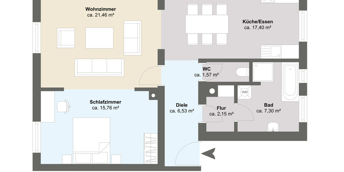 Etagenwohnung Frankfurt am Main Nordend-West - 2 Zimmer, 72 m&sup2;, 549.000&euro; | Angebot:25691108