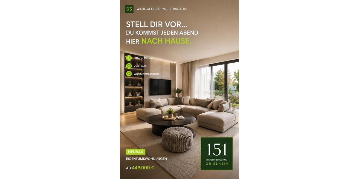 Etagenwohnung Griesheim - 2 Zimmer, 84 m&sup2;, 449.000&euro; | Angebot:26664267