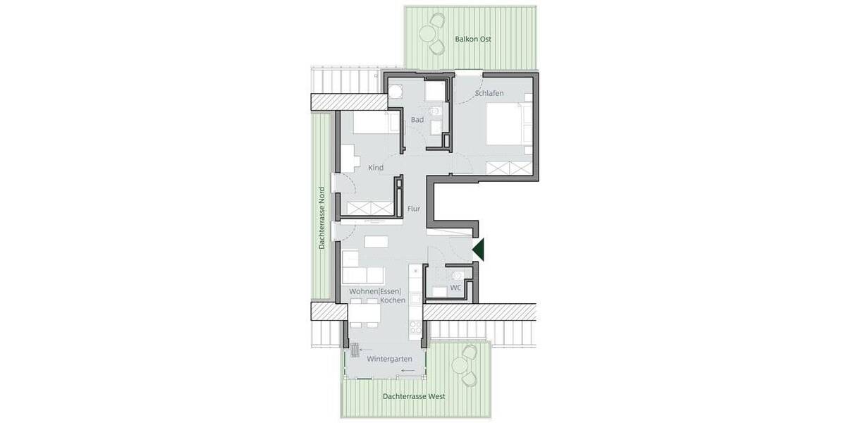 Etagenwohnung Frankfurt am Main Oberrad - 3 Zimmer, 79 m&sup2;, 649.800&euro; | Angebot:25822366