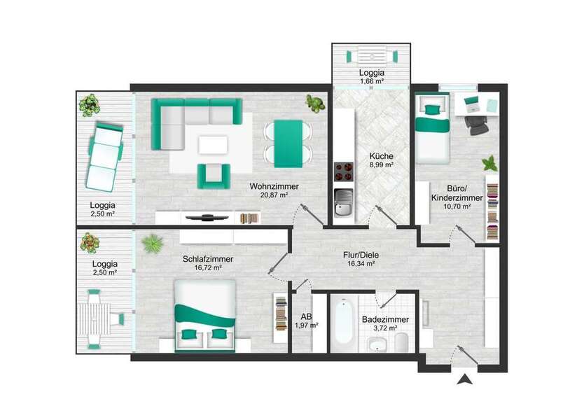 Wohnung zum Kaufen in Heusenstamm 239.000 € 85.97 m²