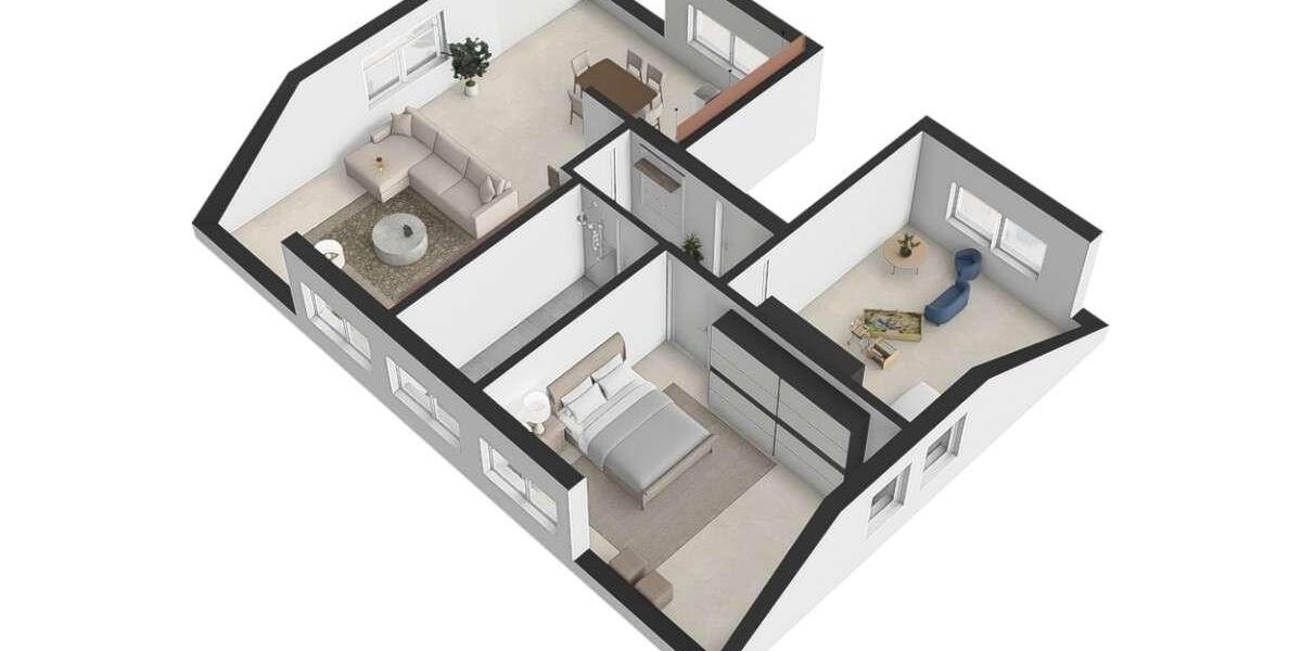 Dachgeschoßwohnung Heusenstamm - 3.5 Zimmer, 84 m&sup2;, 1.800&euro; | Angebot:26722333