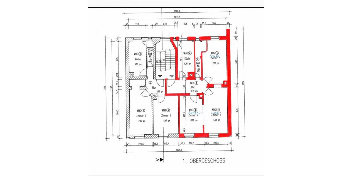 Etagenwohnung Frankfurt am Main Sachsenhausen - 3 Zimmer, 69 m&sup2;, 585.000&euro; | Angebot:25611474