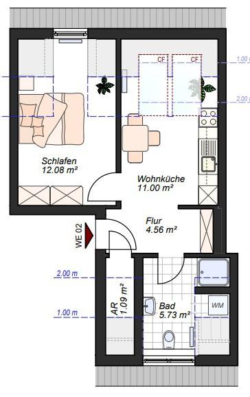 Dachgeschoßwohnung Darmstadt Darmstadt-Nord - 1.5 Zimmer, 34 m&sup2;, 690&euro; | Angebot:26472455