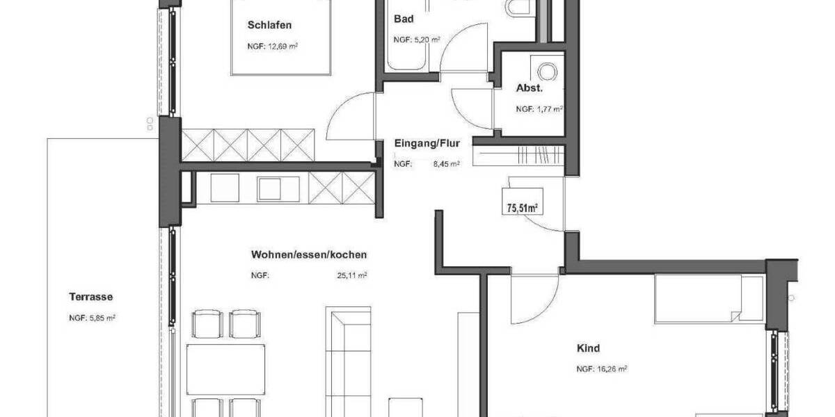 Etagenwohnung Offenbach am Main Bieberer Berg - 3 Zimmer, 86 m&sup2;, 465.696&euro; | Angebot:24872820