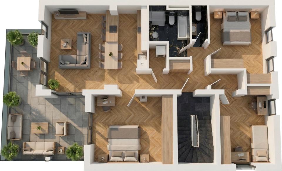 Etagenwohnung Hattersheim am Main - 4 Zimmer, 79 m&sup2;, 385.000&euro; | Angebot:26432841