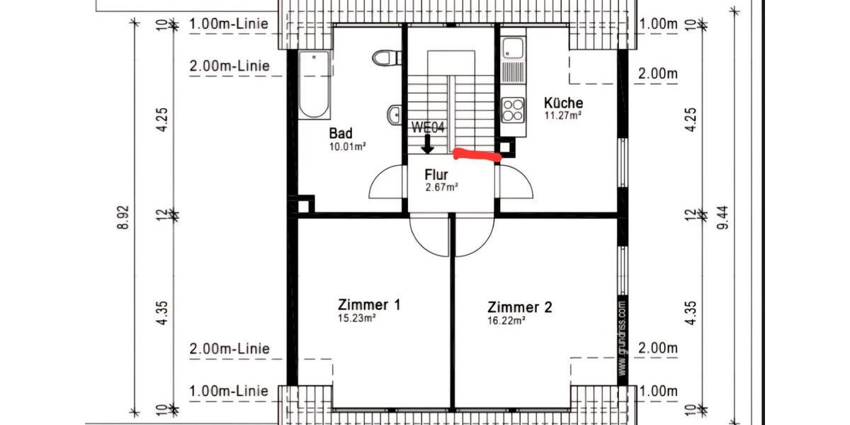 Etagenwohnung Ober-Ramstadt Ramstadt - 2 Zimmer, 55 m&sup2;, 620&euro; | Angebot:26604133