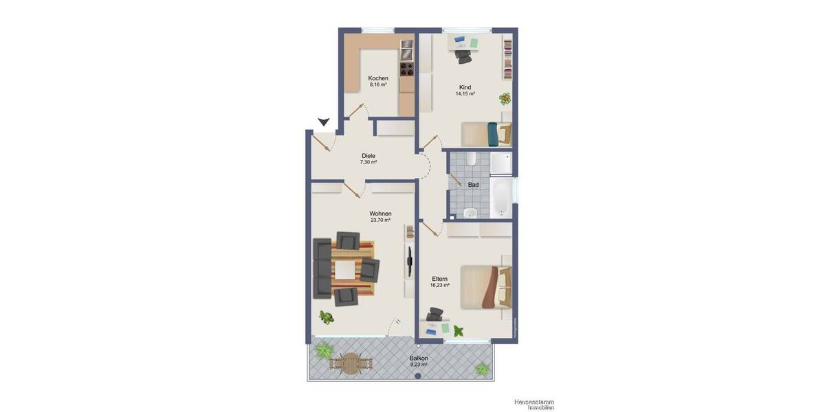 Etagenwohnung Obertshausen / Hausen Hausen - 3 Zimmer, 82 m&sup2;, 270.000&euro; | Angebot:26875765