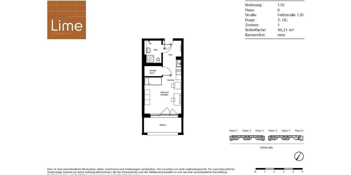 Etagenwohnung Offenbach am Main Bieberer Berg - 1 Zimmer, 40 m&sup2;, 695&euro; | Angebot:24148810