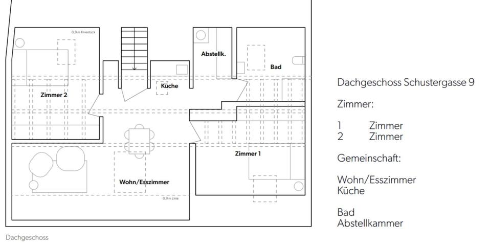 Dachgeschoßwohnung Darmstadt - 3 Zimmer, 64 m&sup2;, 1.100&euro; | Angebot:25440024