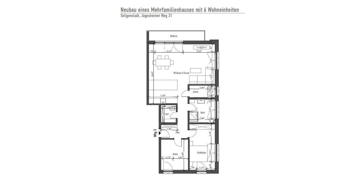 Etagenwohnung Seligenstadt Froschhausen - 3 Zimmer, 93 m&sup2;, 1.450&euro; | Angebot:25389296