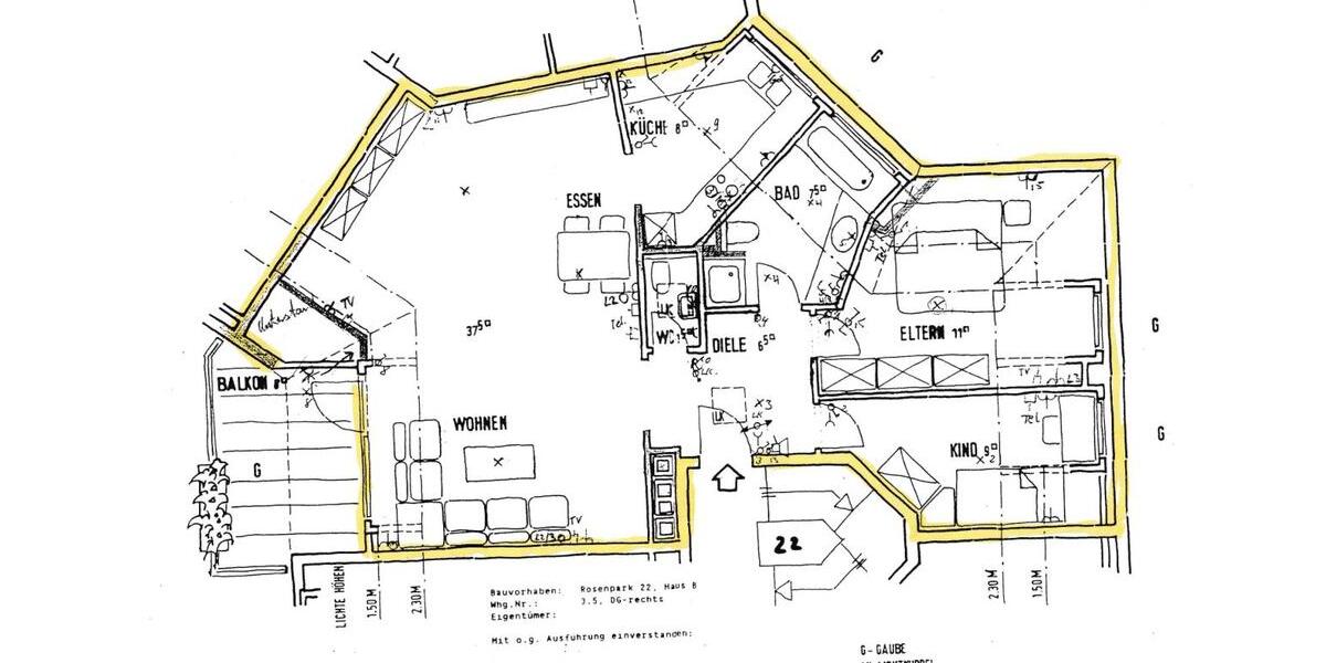 Dachgeschoßwohnung Hattersheim am Main - 3 Zimmer, 84 m&sup2;, 330.000&euro; | Angebot:26463045