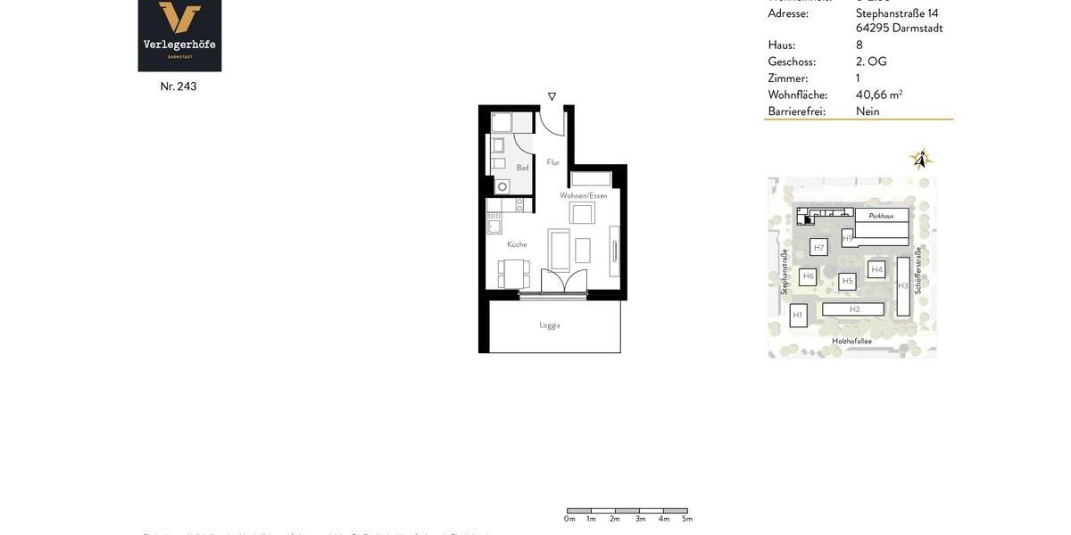 Etagenwohnung Darmstadt Darmstadt-West - 1 Zimmer, 41 m&sup2;, 750&euro; | Angebot:25551003