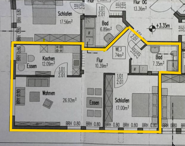 Wohnung zum Mieten in Reinheim 880 € 74 m² 2 zimmer