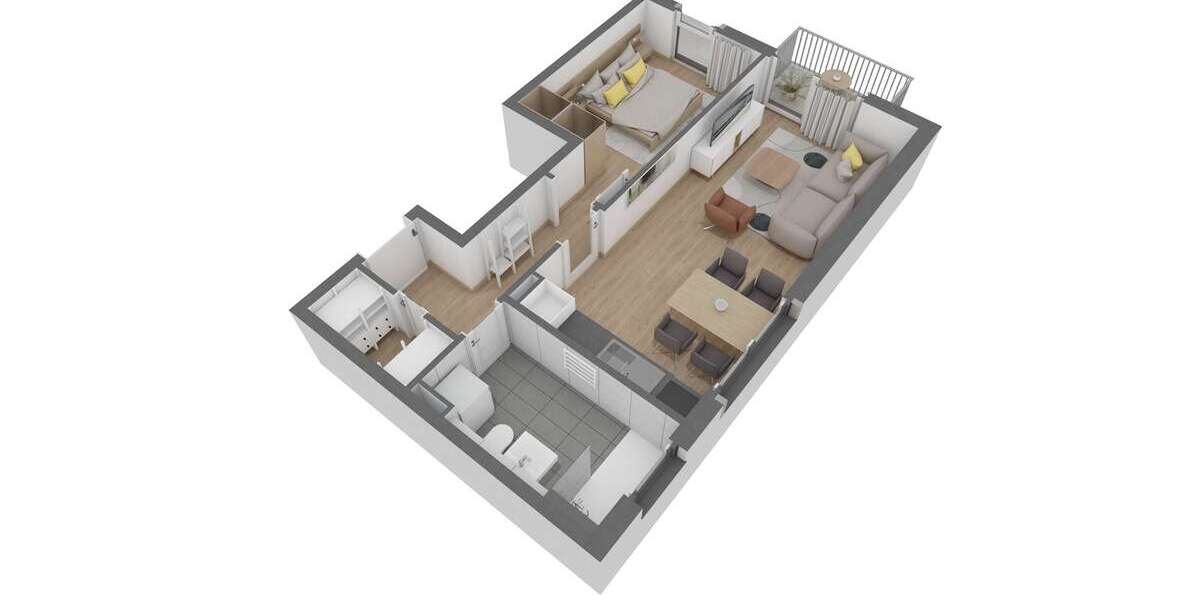 Etagenwohnung Offenbach am Main Bürgel - 2 Zimmer, 50 m&sup2;, 305.620&euro; | Angebot:26835201